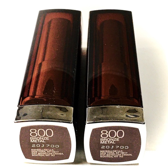 MAYBELLINE LIPSTICK 800 BRONZE METAL — Color Sensational BRAND NEW LOT OF 2 🤎 - Picture 1 of 6